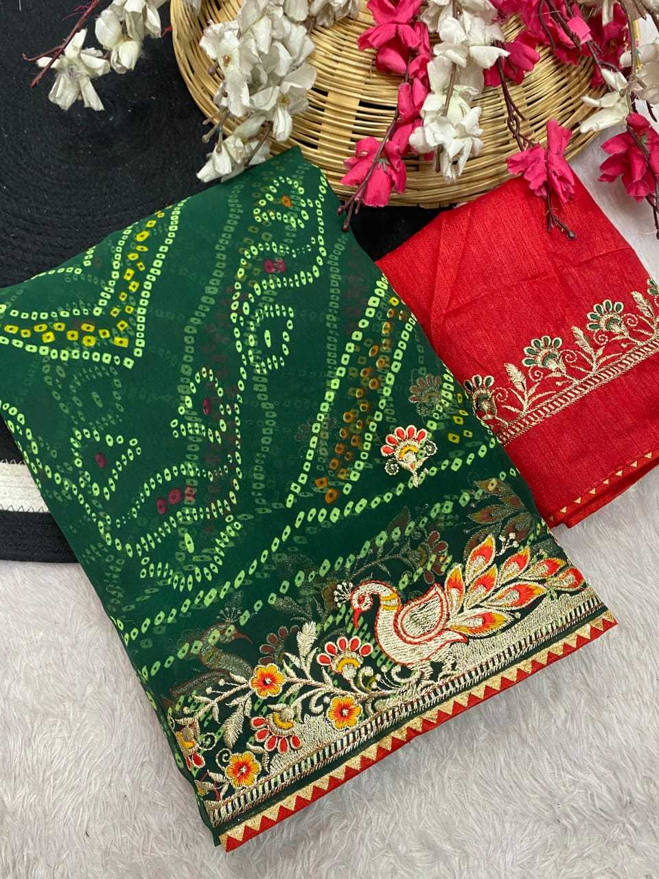 Ynf Georgette KESH514 151 Sarees Wholesale Designer Sarees Embroidered Sarees Manufacturer