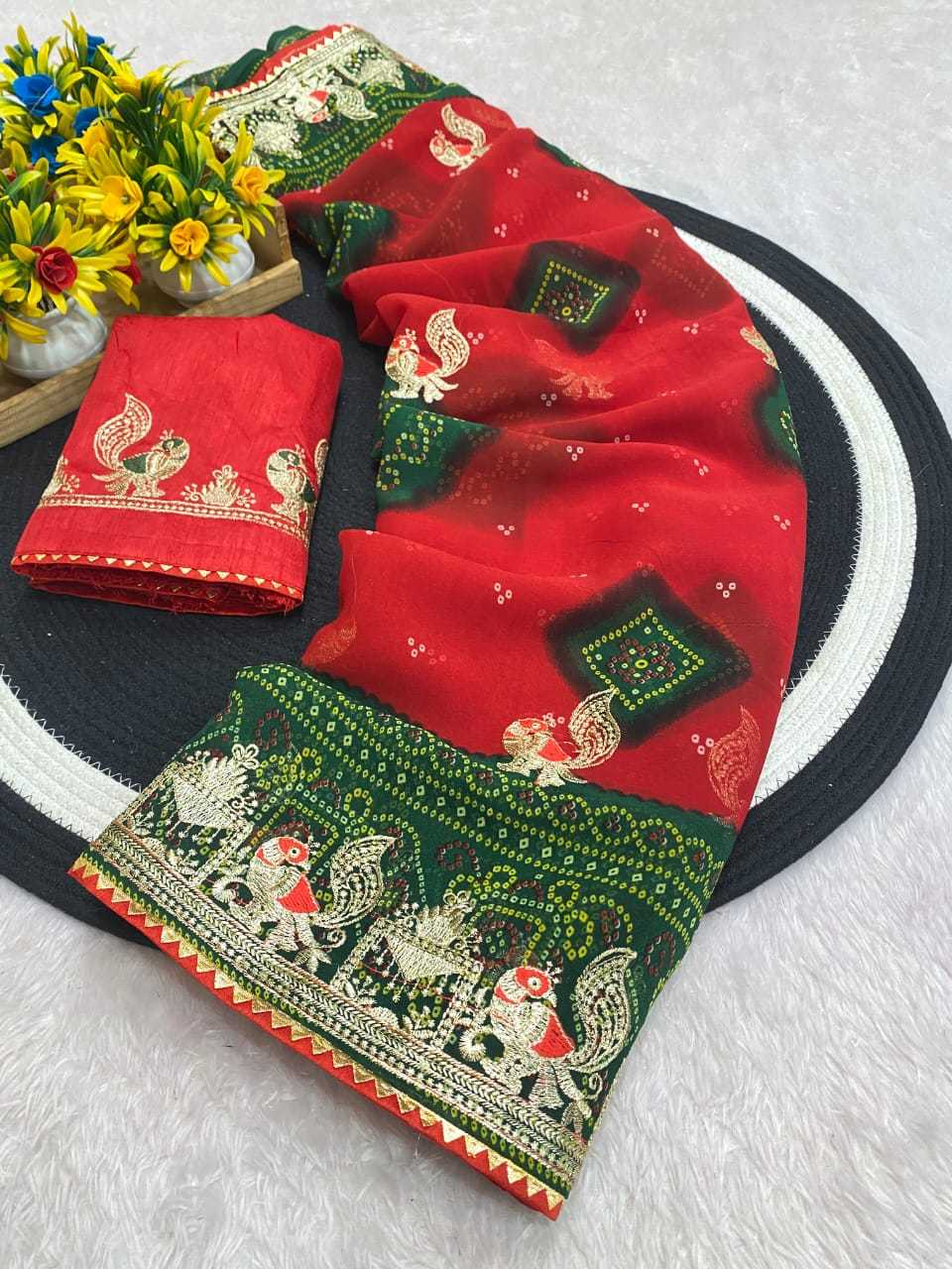 Ynf Georgette KESH514 152 Sarees Wholesale Printed Sarees Embroidered Sarees Manufacturer