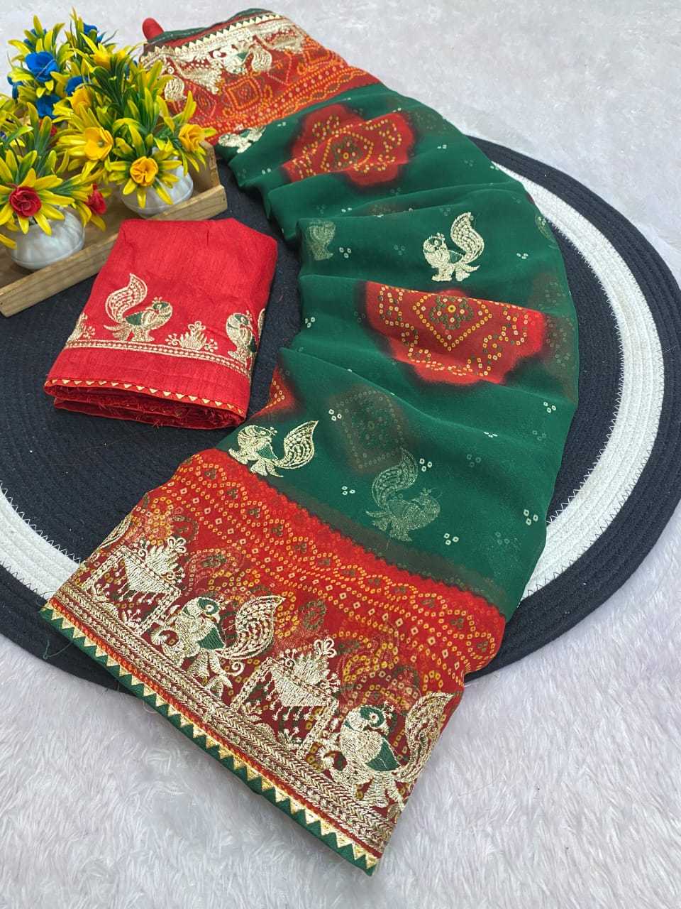 Ynf Georgette KESH514 152 Sarees Wholesale Printed Sarees Embroidered Sarees Manufacturer