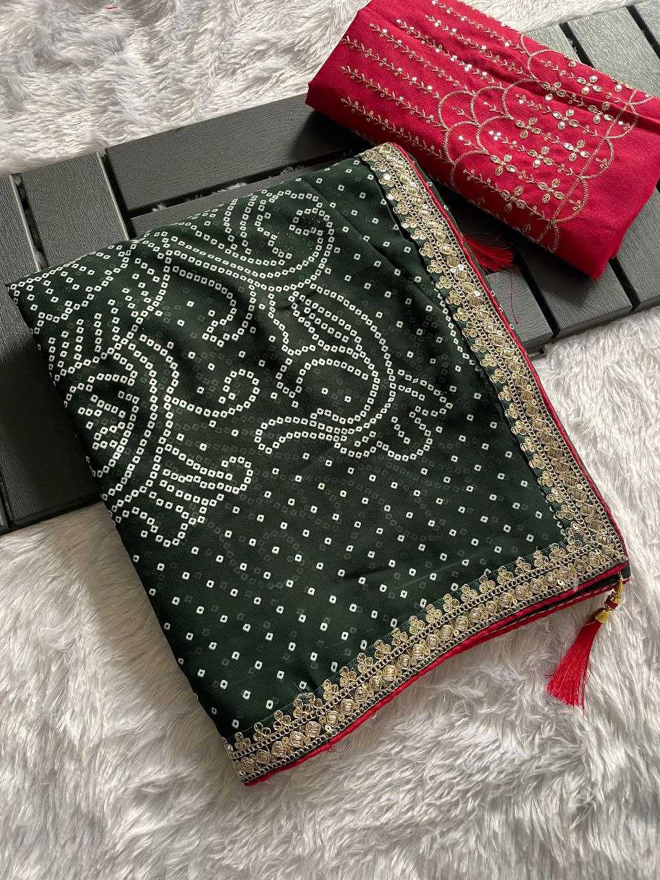 Ynf Georgette KESH516 9275 Sarees Wholesale Party Wear Sarees Fancy Sarees Bandhani Sarees Manufacturer