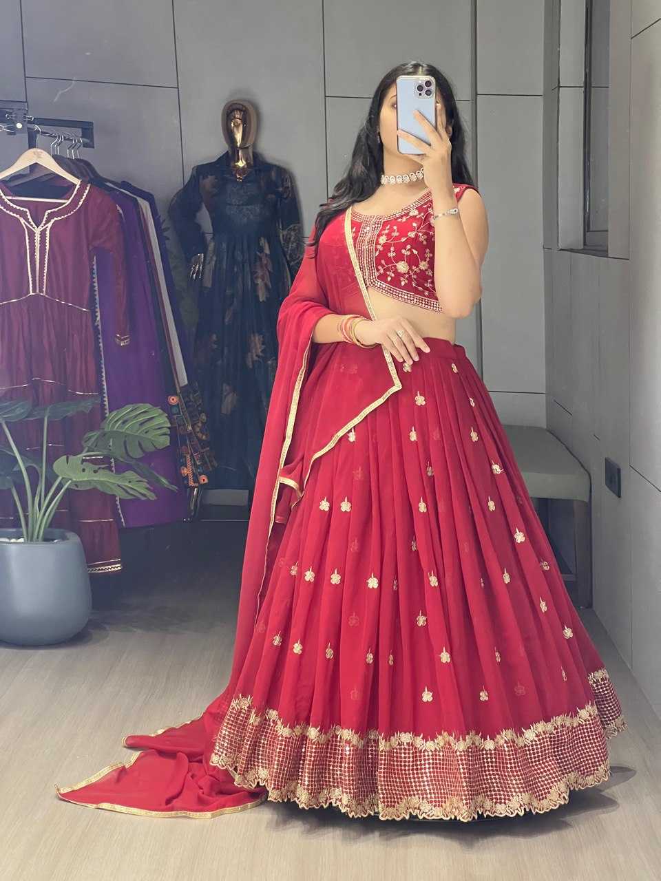 Ynf Georgette RIN119 9036 Lehengas Wholesale Fancy Lehenga Traditional Lehenga Rajwada Lehenga Embroidered Lehenga Manufacturer