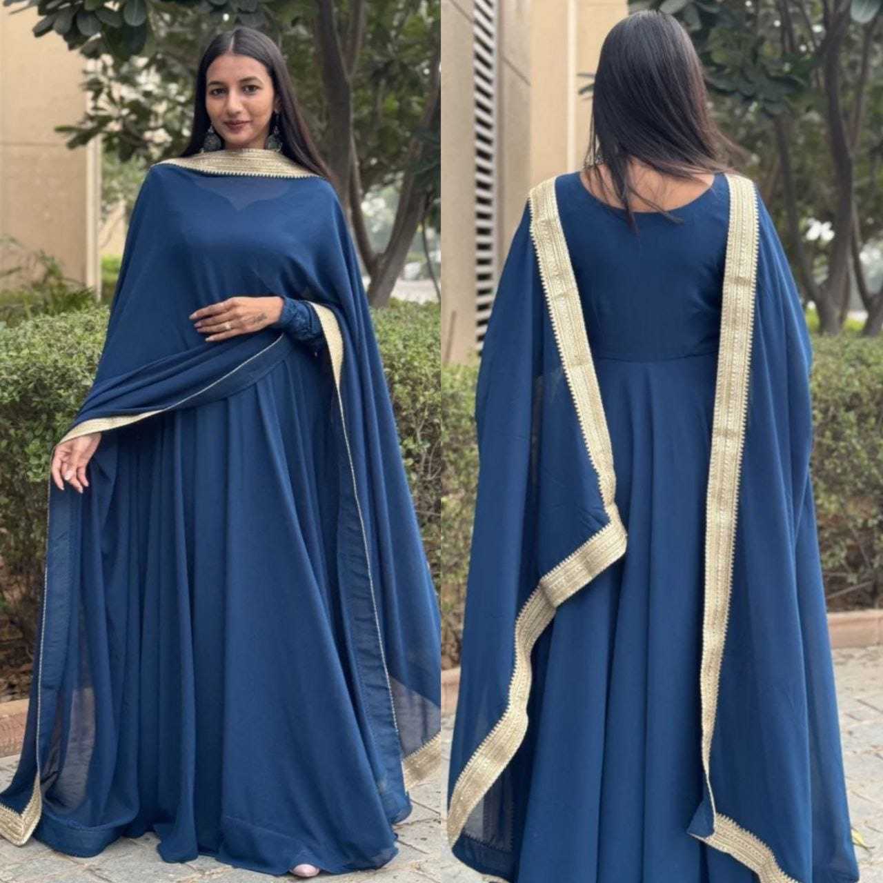 Ynf Georgette RIN157 2076 Gowns Wedding Collections Plus Size Collections Wholesale Georgette Gown Wedding Gown Designer Gowns Manufacturer