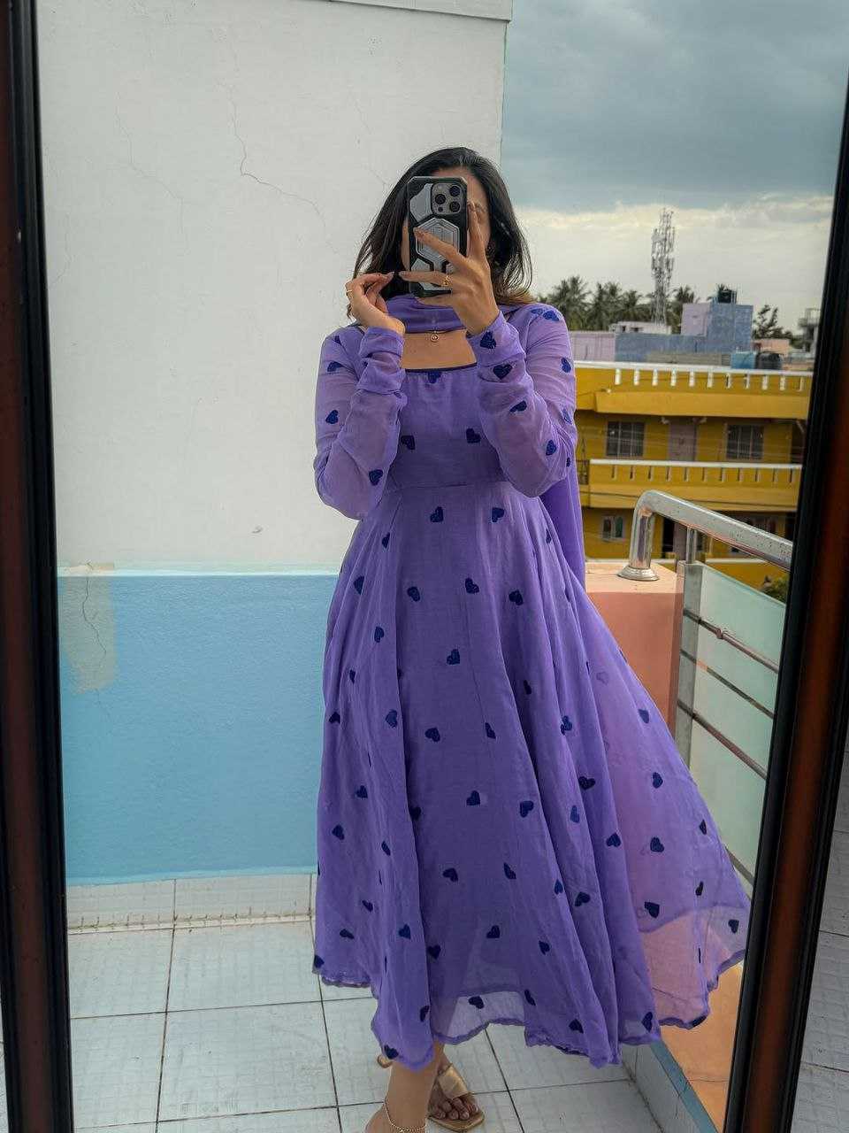 Ynf Georgette RIN161 umbrella Gowns Wholesale Printed Gowns Anarkali Gown Georgette Gown Manufacturer