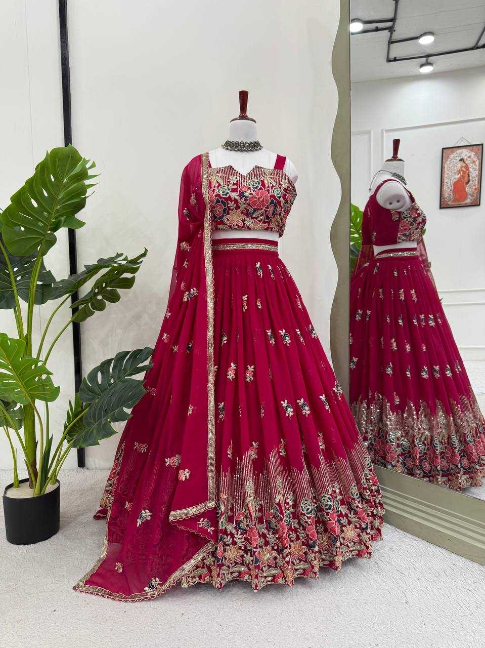 Ynf Georgette RIN162 364 Lehengas Wholesale Fancy Lehenga Embroidered Lehenga Georgette Lehenga Manufacturer