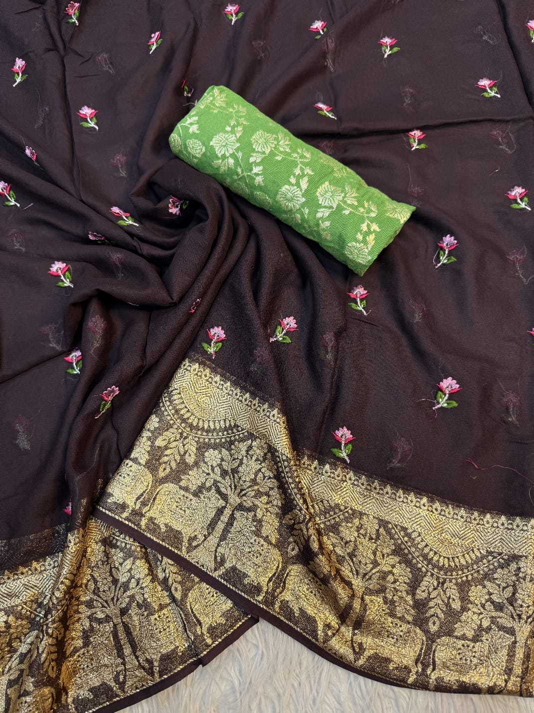 Ynf Georgette RIN178 329 Sarees Wedding Collections Festive Collections Wholesale Fancy Sarees Georgette Sarees Embroidered Sarees Manufacturer