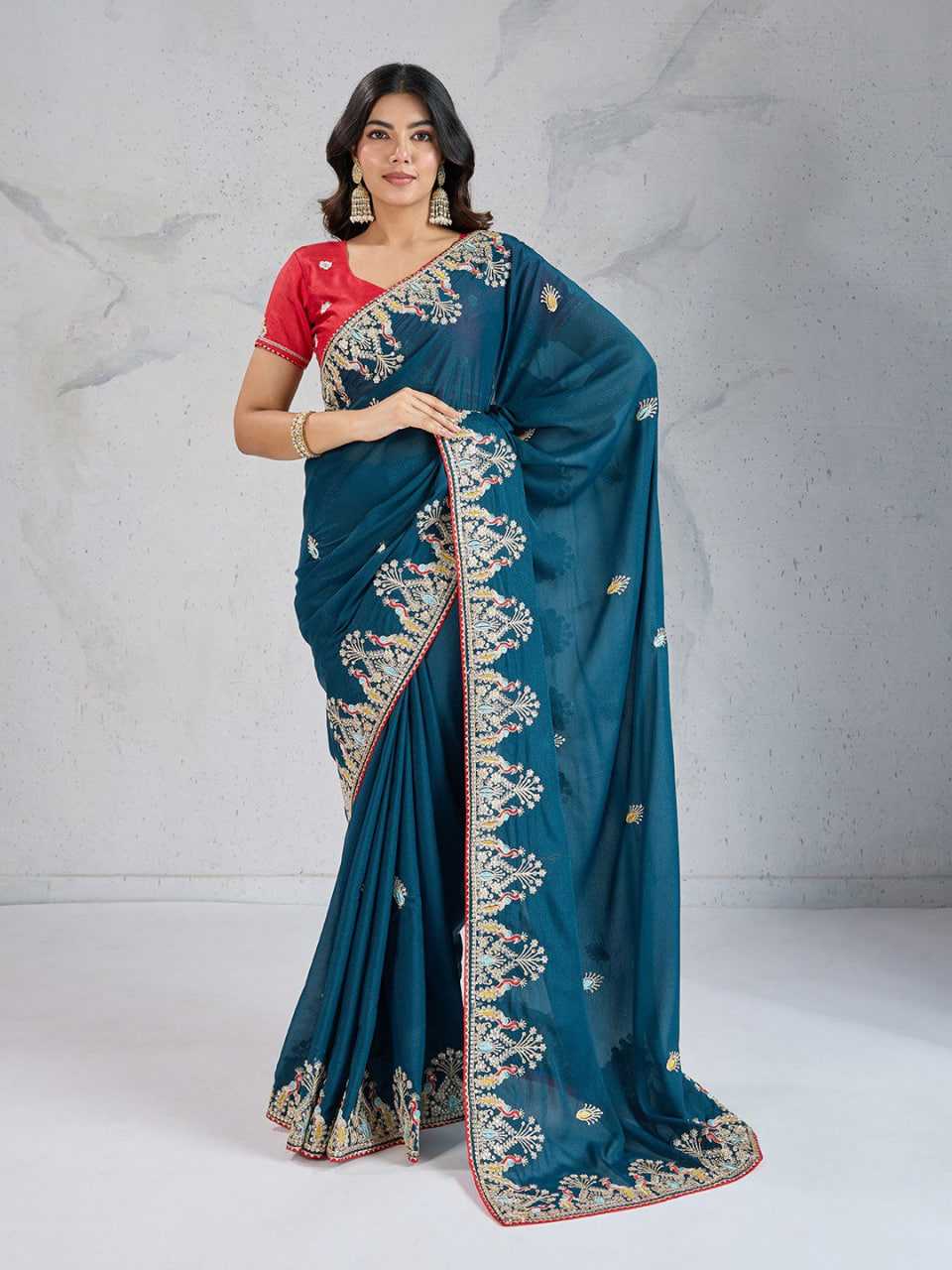 Ynf Georgette RIN188 RCB Sarees Wholesale Designer Sarees Party Wear Sarees Heavy Work Sarees Manufacturer
