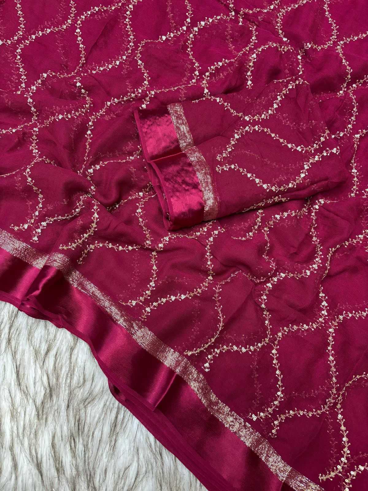 Ynf Georgette RIN199 312 Sarees Wedding Collections Festive Collections Wholesale Georgette Sarees Embroidered Sarees Viscose Saree Manufacturer