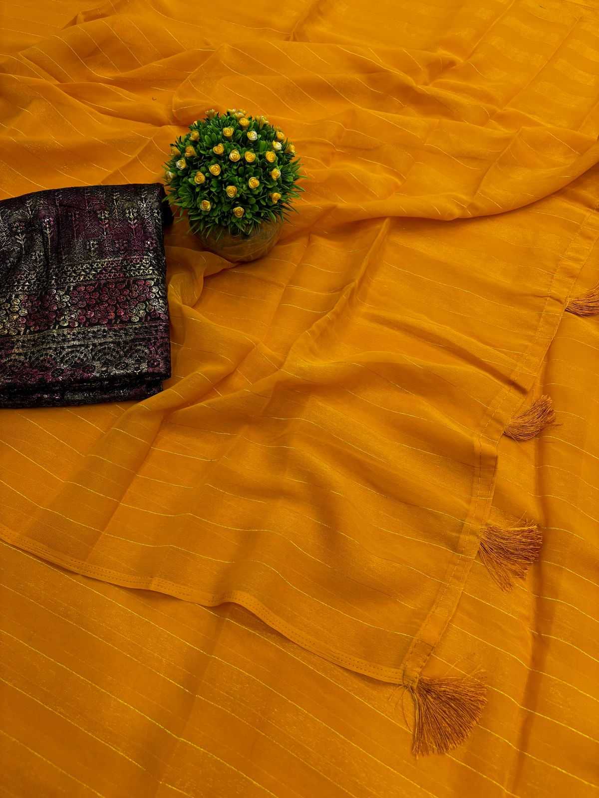 Ynf Georgette RIN203 Falcon Sarees Wedding Collections Festive Collections Wholesale Printed Sarees Georgette Sarees Zari Border Sarees Manufacturer