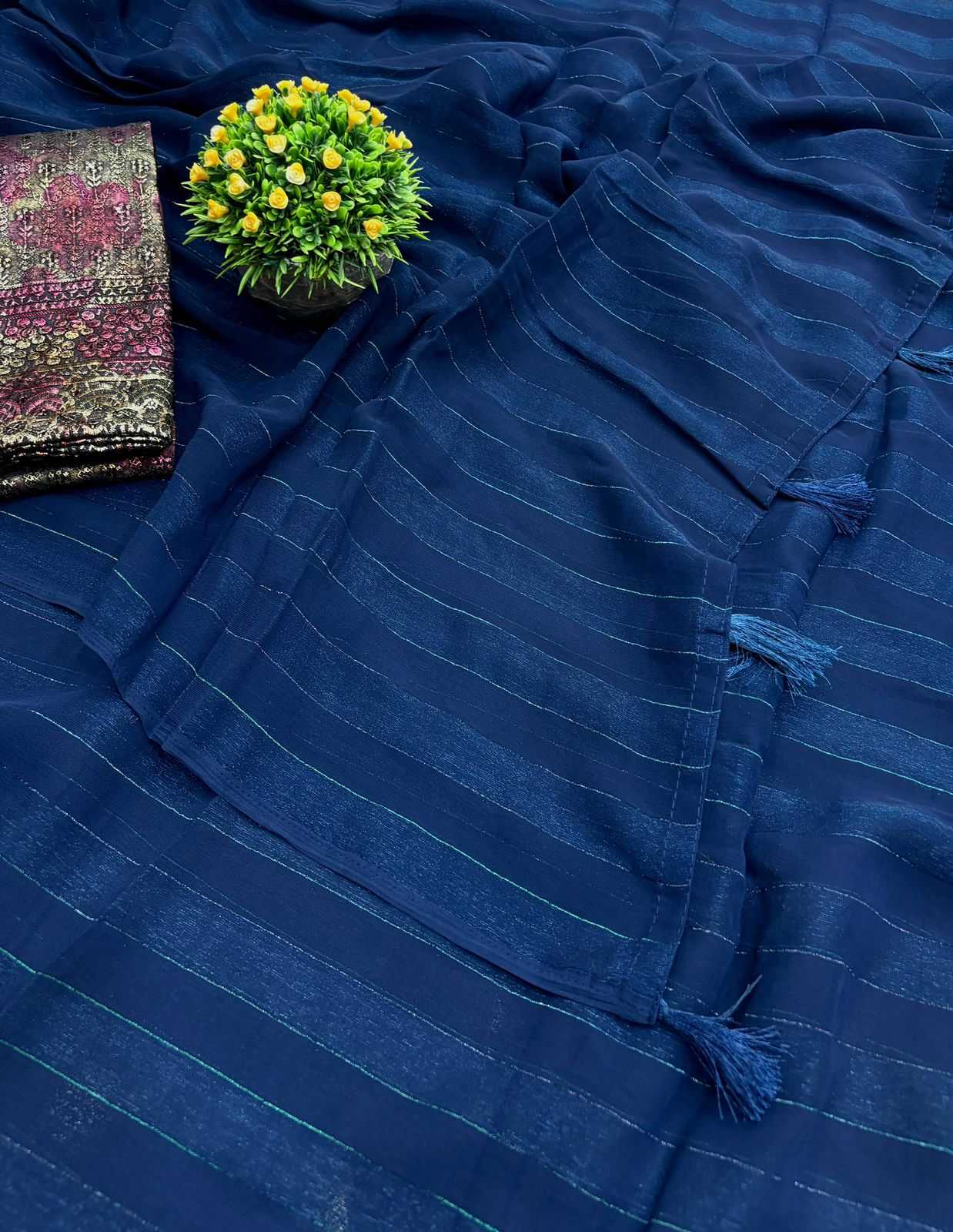 Ynf Georgette RIN203 Falcon Sarees Wedding Collections Festive Collections Wholesale Printed Sarees Georgette Sarees Zari Border Sarees Manufacturer