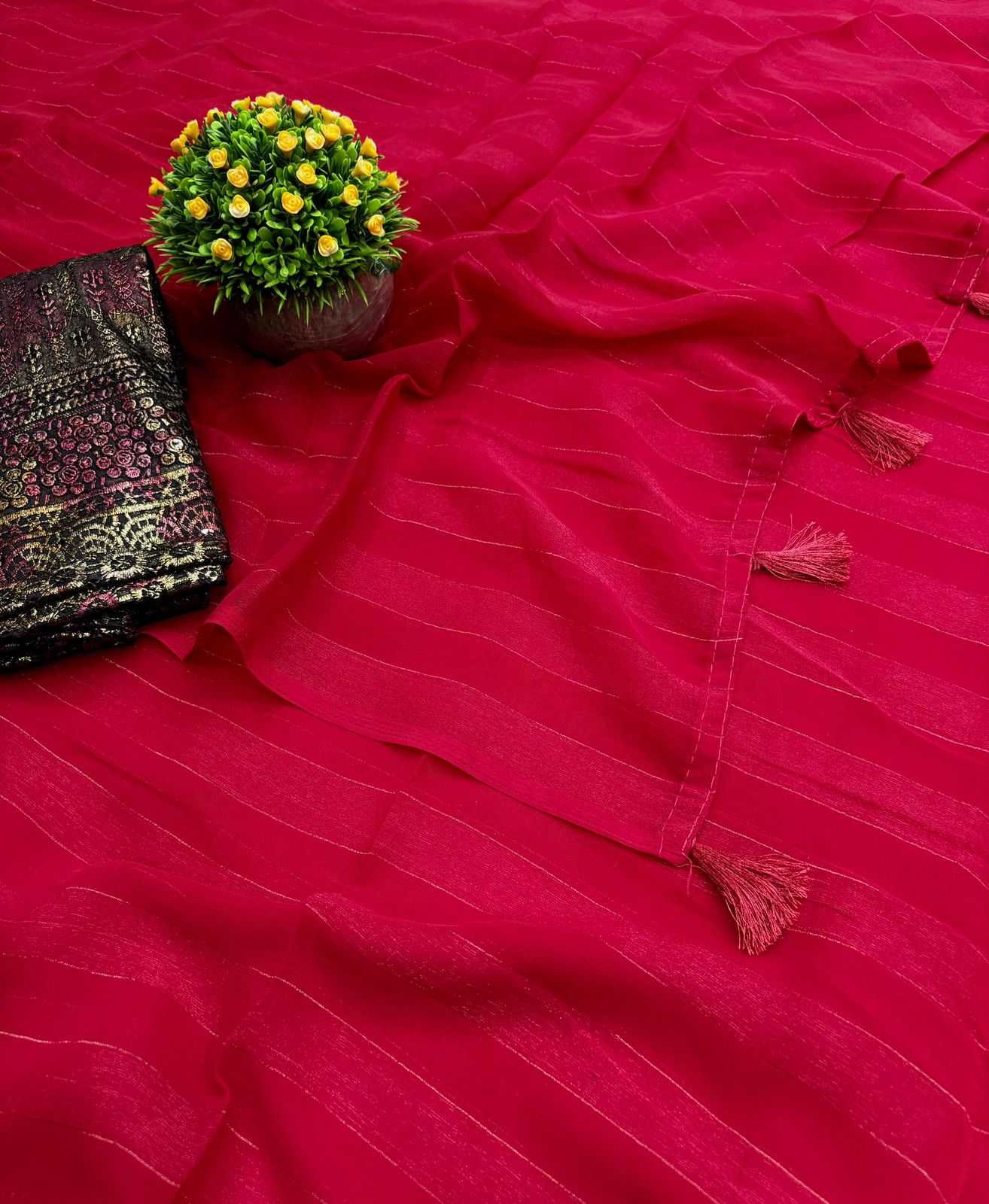 Ynf Georgette RIN203 Falcon Sarees Wedding Collections Festive Collections Wholesale Printed Sarees Georgette Sarees Zari Border Sarees Manufacturer