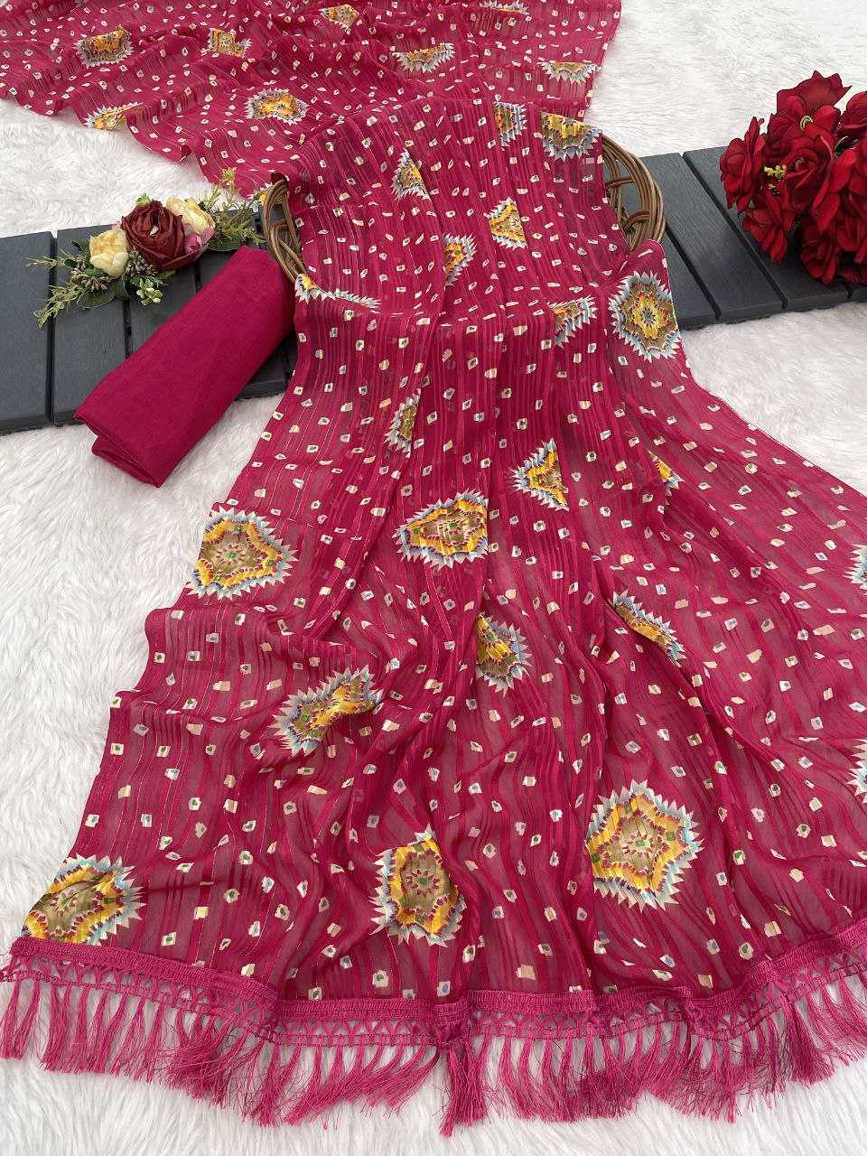 Ynf Georgette RIN231 AASTHA ZARI Sarees Wholesale Fancy Sarees Printed Sarees Manufacturer