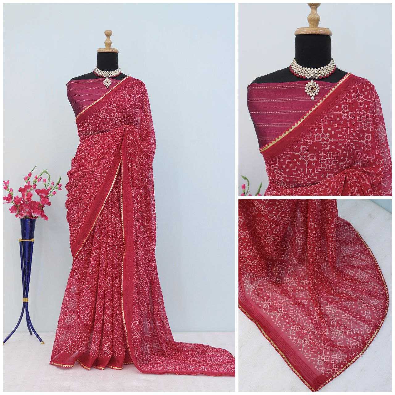 Ynf Georgette RIN231 FAIR PATOLA Sarees Wholesale Party Wear Sarees Printed Sarees Manufacturer