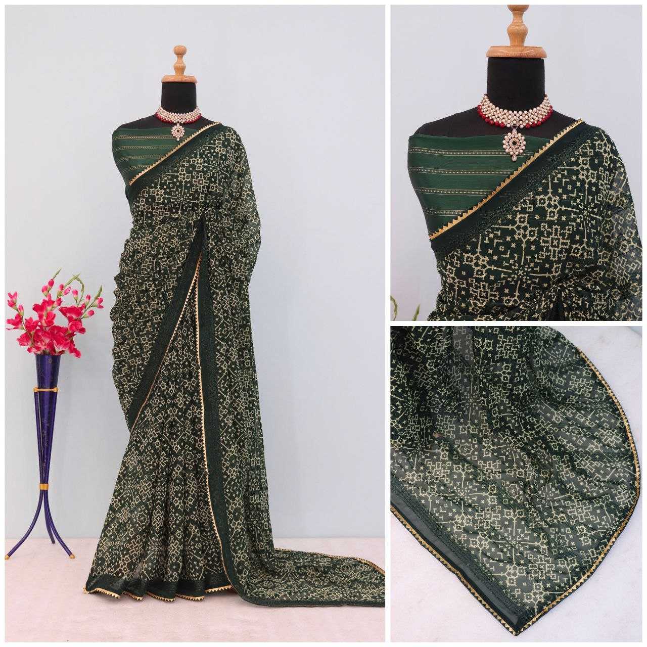 Ynf Georgette RIN231 FAIR PATOLA Sarees Wholesale Party Wear Sarees Printed Sarees Manufacturer