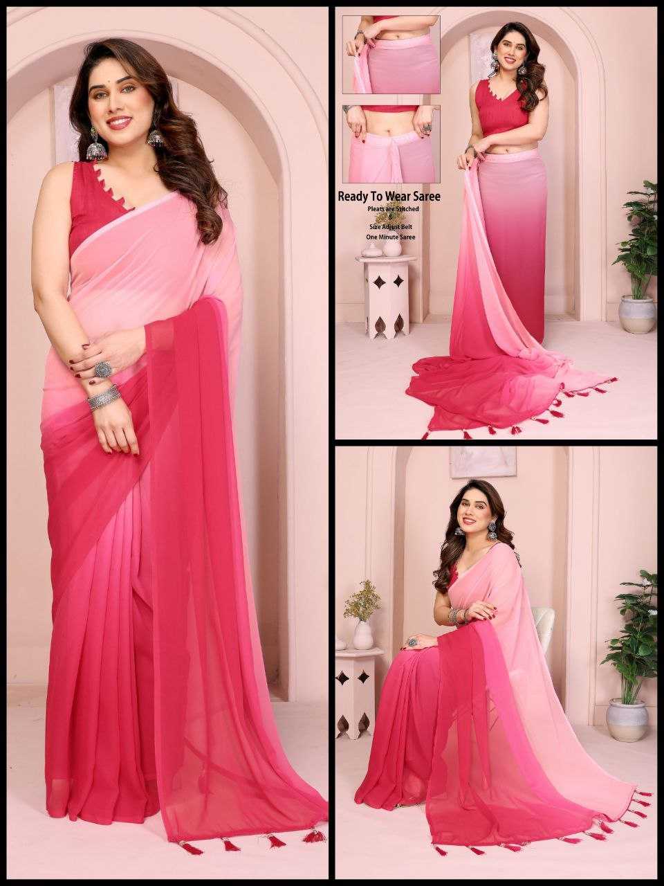 Ynf Georgette RIN231 R T W PADING Sarees Wholesale Ready To Wear Sarees Fancy Sarees Manufacturer