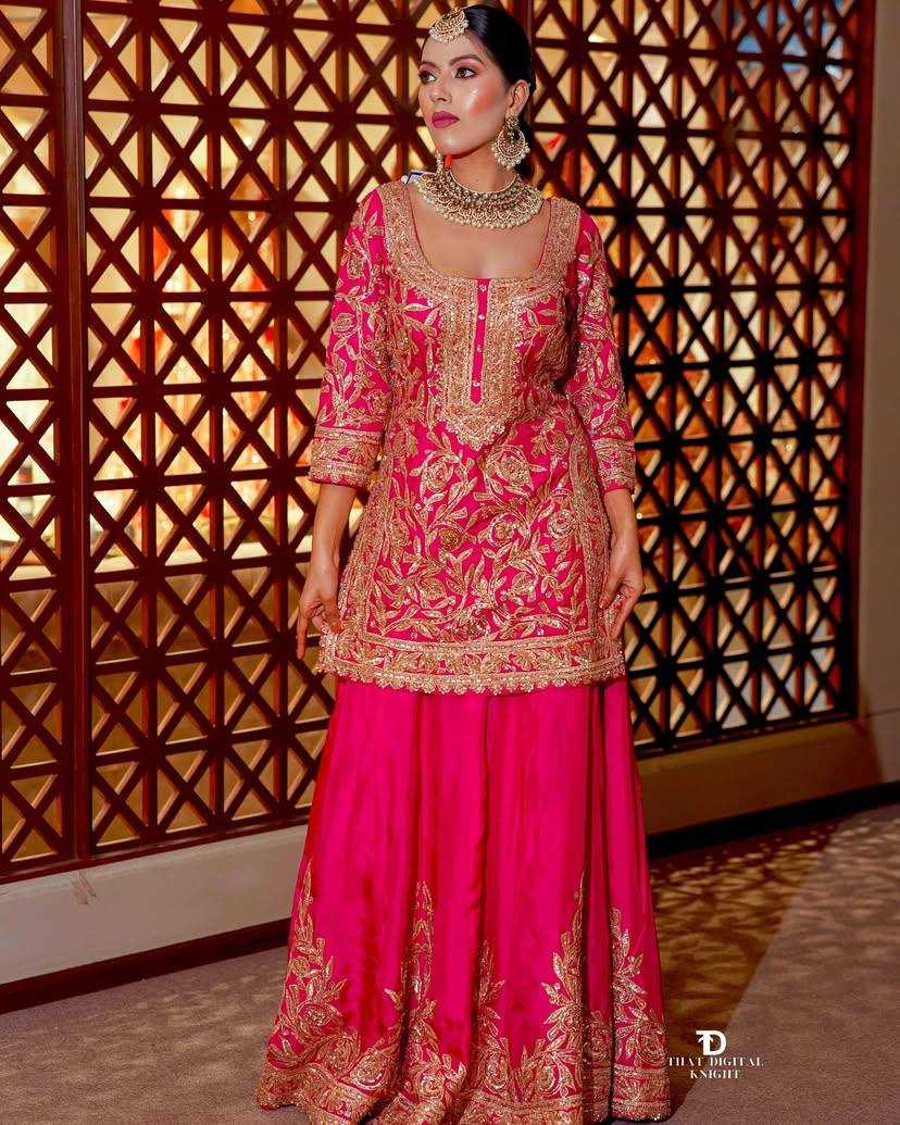 Ynf Heavy Chinnon Silk KESH158 10095 Suits & Dresses Wedding Collections Festive Collections Wholesale Sharara Salwar Suits Ladies Silk Suit Designer Suits Manufacturer