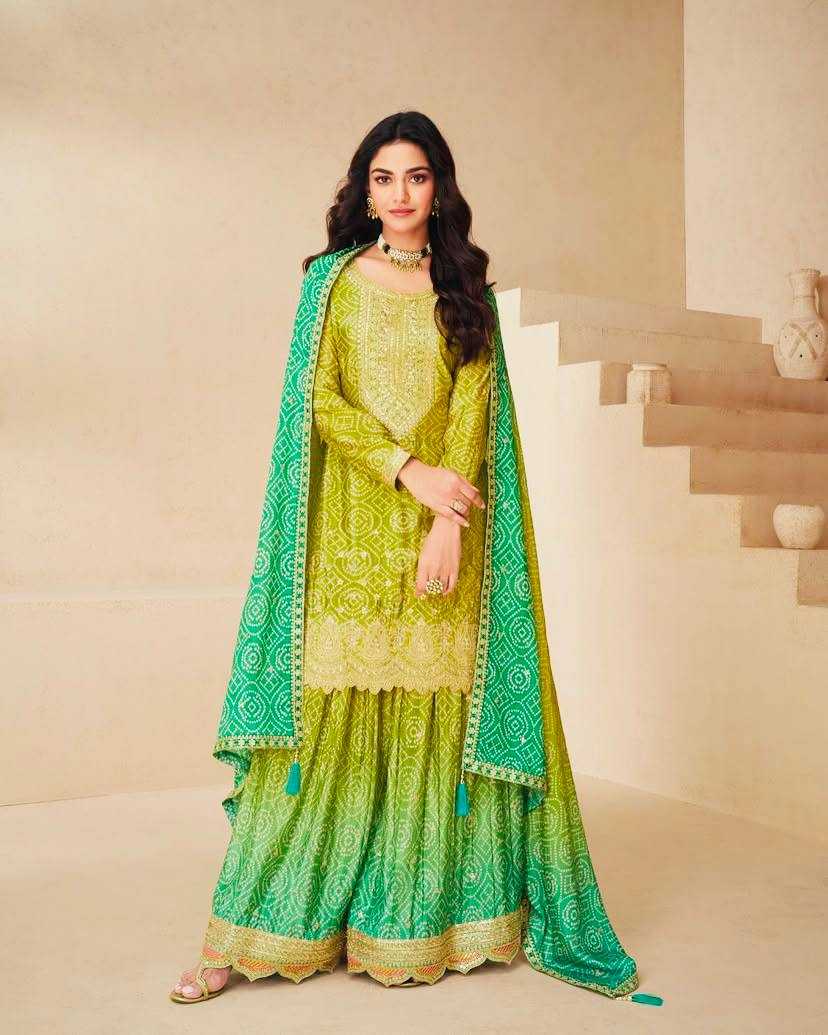 Ynf Heavy Chinnon Silk KESH158 9011 Suits & Dresses Wedding Collections Festive Collections Wholesale Sharara Salwar Suits Ladies Silk Suit Wedding Outfits Manufacturer