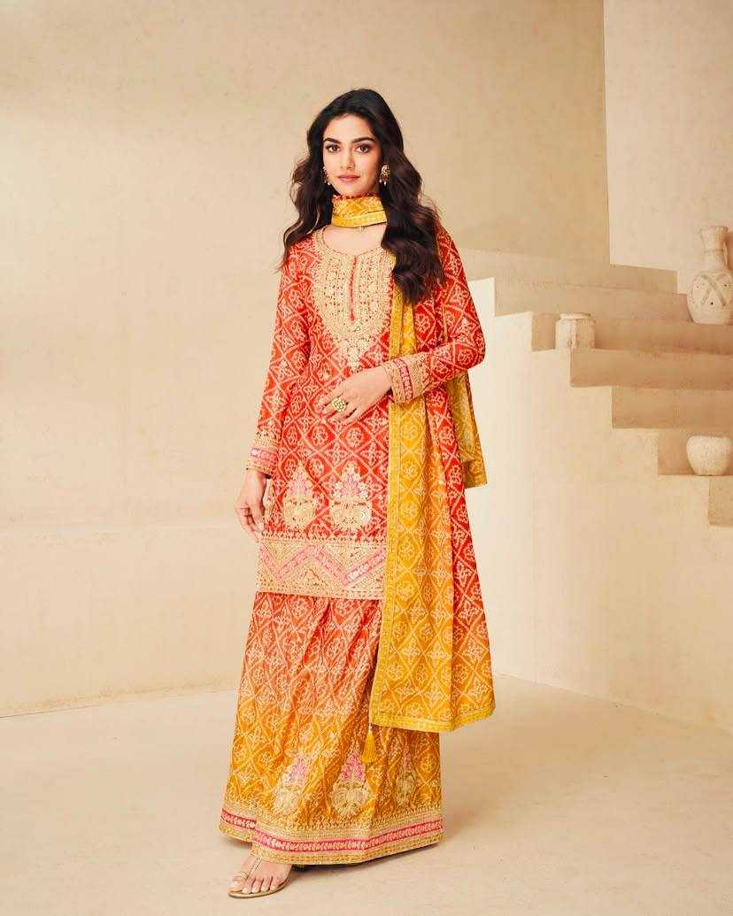 Ynf Heavy Chinnon Silk KESH158 9011 Suits & Dresses Wedding Collections Festive Collections Wholesale Sharara Salwar Suits Ladies Silk Suit Wedding Outfits Manufacturer
