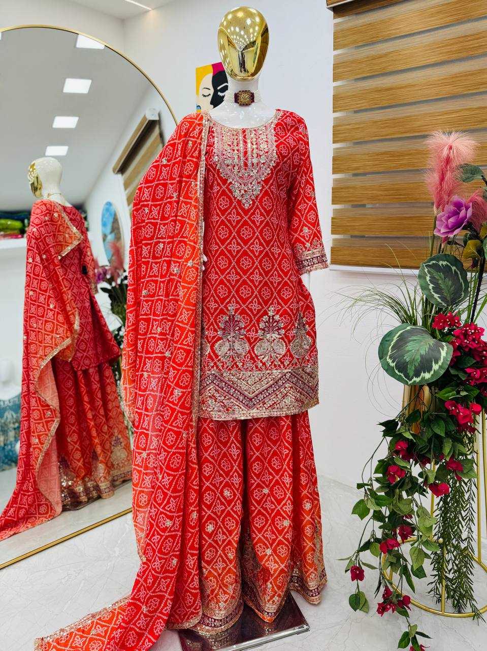Ynf Heavy Chinnon Silk KESH158 9011 Suits & Dresses Wedding Collections Festive Collections Wholesale Sharara Salwar Suits Ladies Silk Suit Wedding Outfits Manufacturer