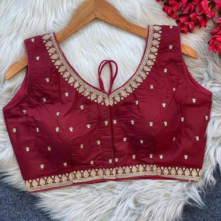 Ynf Heavy Roman Silk KESH426 1055 Readymade Blouses Wholesale Blouse Embroidered Blouses Silk Blouse Manufacturer