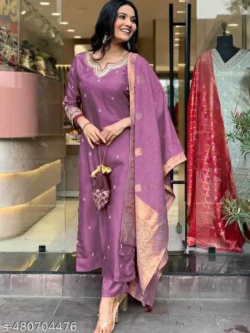 Ynf Heavy Roman Silk KESH502 1003 Suits & Dresses Wedding Collections Wholesale Embroidery Suits Ladies Silk Suit Designer Suits Manufacturer