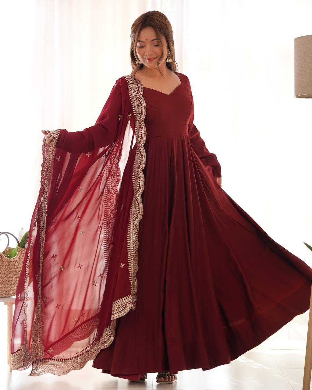 Ynf Heavy Roman Silk KESH504 40 Gowns Wedding Collections Festive Collections Wholesale Anarkali Gown Gown With Dupatta Wedding Outfits Manufacturer