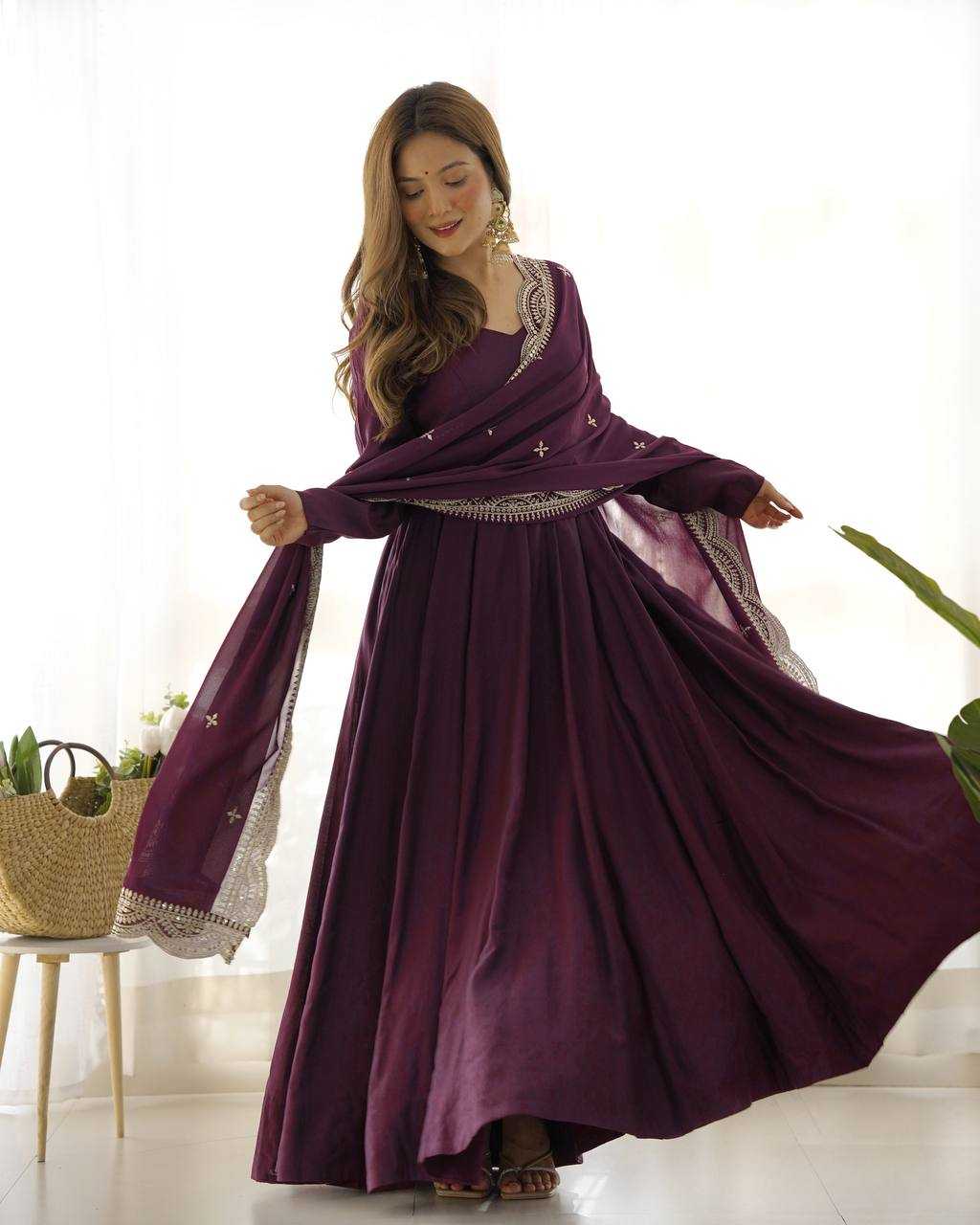Ynf Heavy Roman Silk KESH504 40 Gowns Wedding Collections Festive Collections Wholesale Anarkali Gown Gown With Dupatta Wedding Outfits Manufacturer