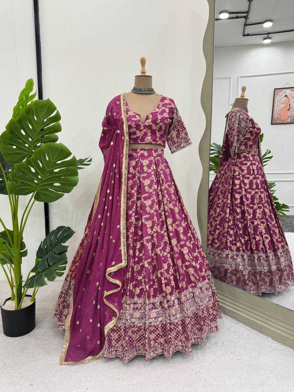 Ynf Jacquard RIN162 335 Lehengas Wedding Collections Festive Collections Wholesale Designer Lehenga Choli Lehenga With Dupatta Sequins Lehenga Manufacturer