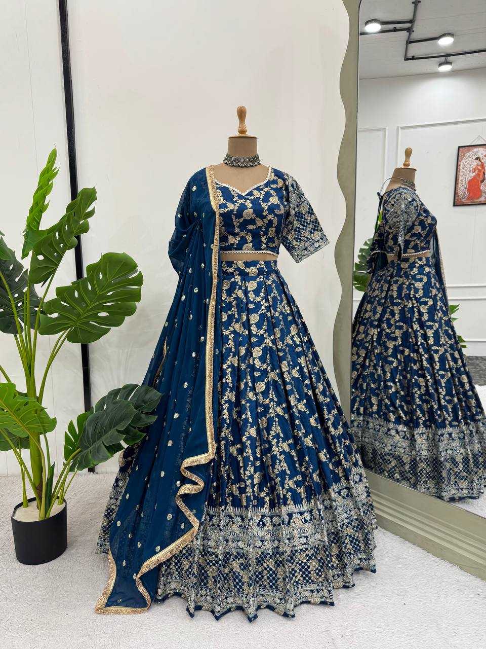 Ynf Jacquard RIN162 335 Lehengas Wedding Collections Festive Collections Wholesale Designer Lehenga Choli Lehenga With Dupatta Sequins Lehenga Manufacturer