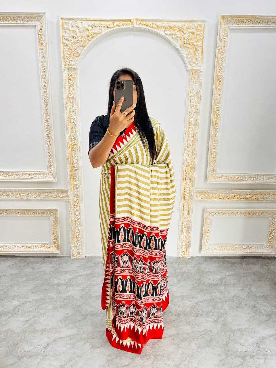 Ynf Japan Sartin RIN207 2245 Sarees Wholesale Fancy Sarees Printed Sarees Cotton Linen Sarees Manufacturer