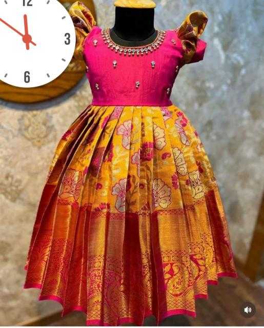 Ynf Kanjivaram Silk KESH493 PRAN-PRATISHTHA Kids Wear Wholesale Kids Gown Kids Ethnic Gowns Manufacturer