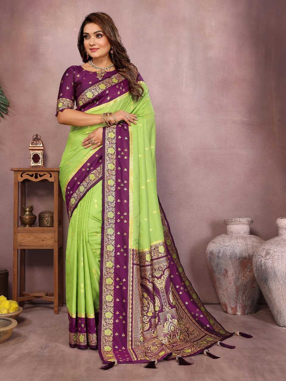 Ynf Kanjivaram Silk RIN144 sarangi Silk Sarees Wedding Collections Festive Collections Wholesale Handloom Sarees Zari Border Silk Sarees Manufacturer