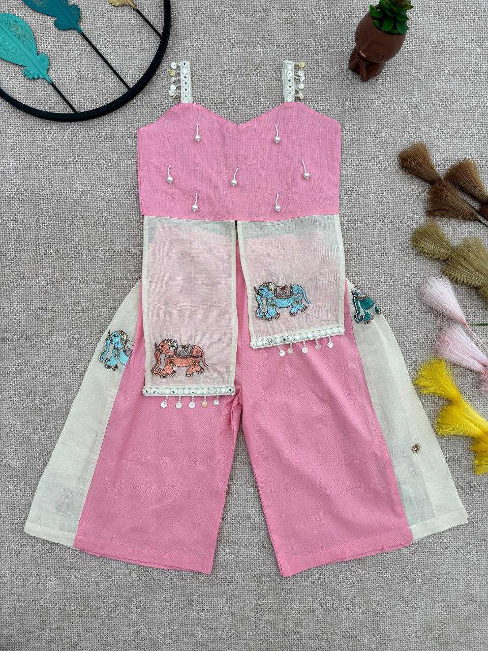 Ynf Khadi RIN107 378 Kids Wear Wholesale Top & Pant Kids Co-ord Set Kids Indo-Western Wear Manufacturer