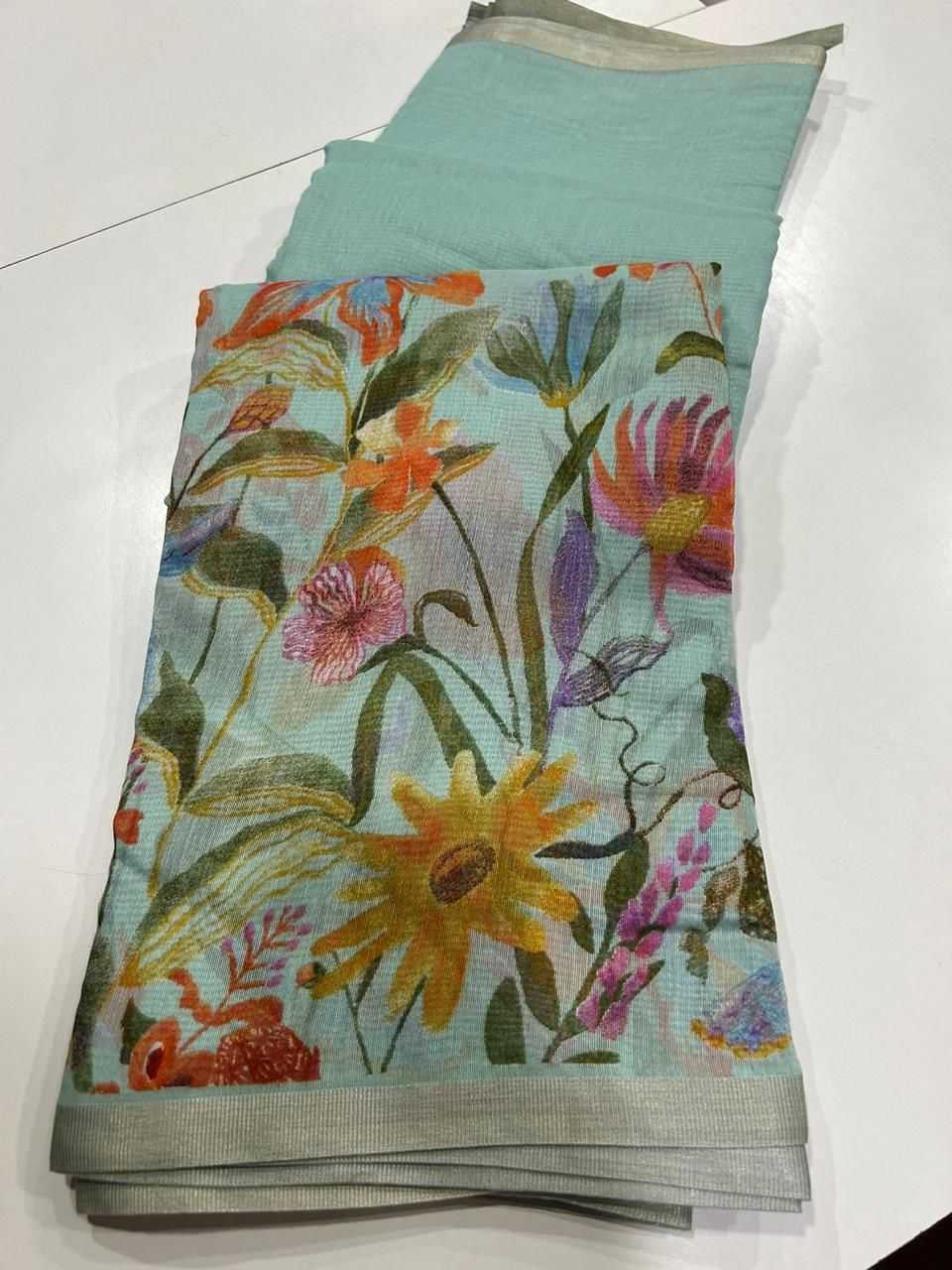 Ynf Linen KESH484 307 Sarees Wedding Collections Festive Collections Wholesale Printed Sarees Hand Work Sarees Linen Sarees Manufacturer