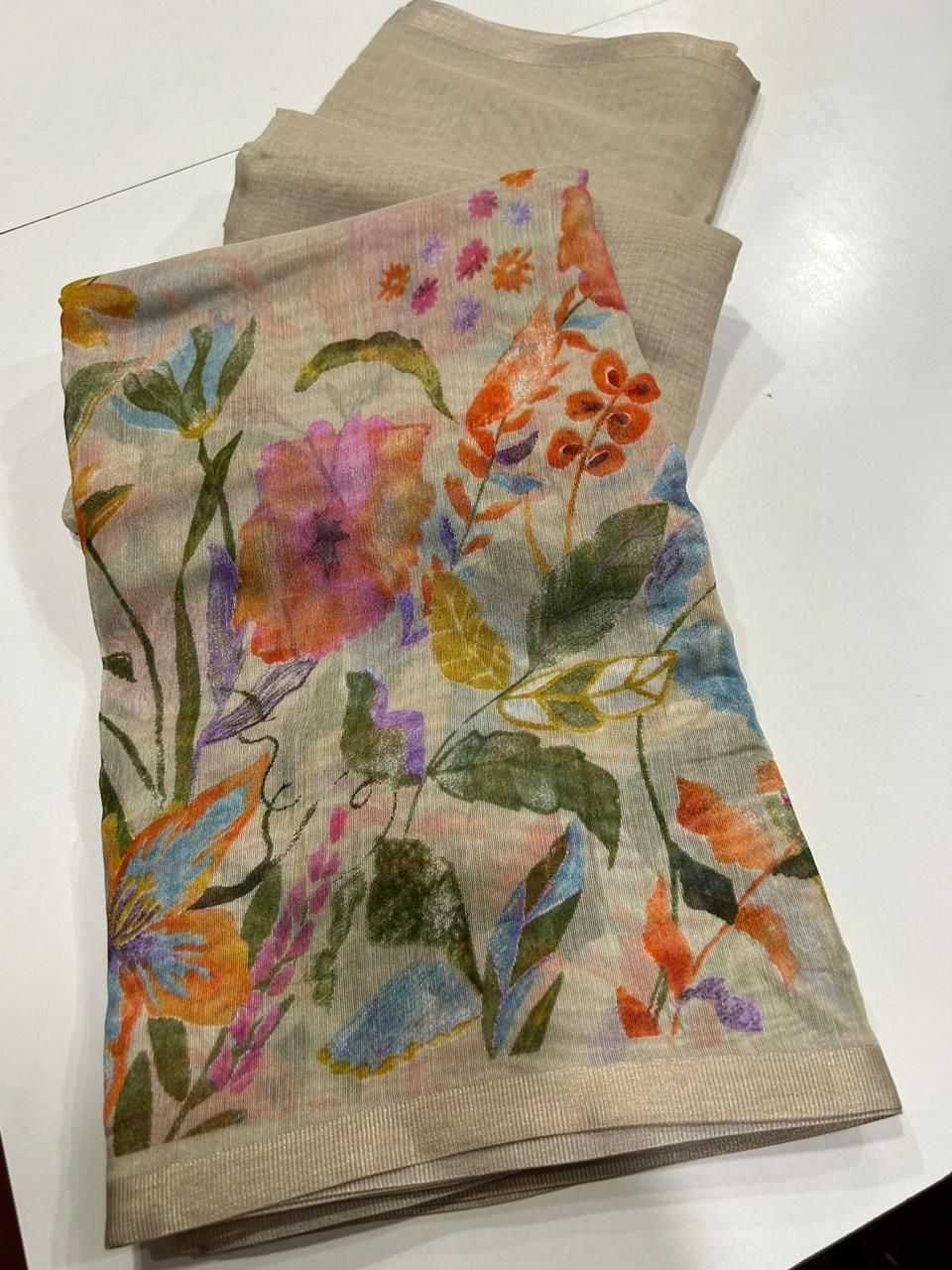 Ynf Linen KESH484 307 Sarees Wedding Collections Festive Collections Wholesale Printed Sarees Hand Work Sarees Linen Sarees Manufacturer