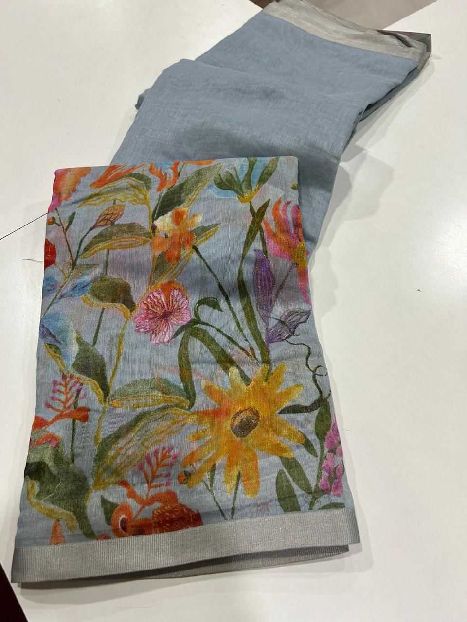 Ynf Linen KESH484 307 Sarees Wedding Collections Festive Collections Wholesale Printed Sarees Hand Work Sarees Linen Sarees Manufacturer