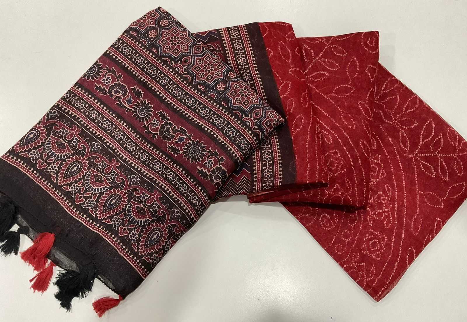 Ynf Linen KESH484 332 Sarees Wedding Collections Festive Collections Wholesale Printed Sarees Ajrakh Sarees Linen Sarees Manufacturer