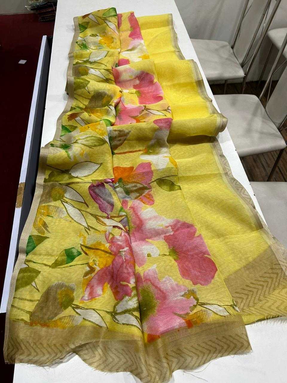 Ynf Linen KESH484 334 Sarees Wedding Collections Festive Collections Wholesale Printed Sarees Linen Sarees Onam Collections Manufacturer