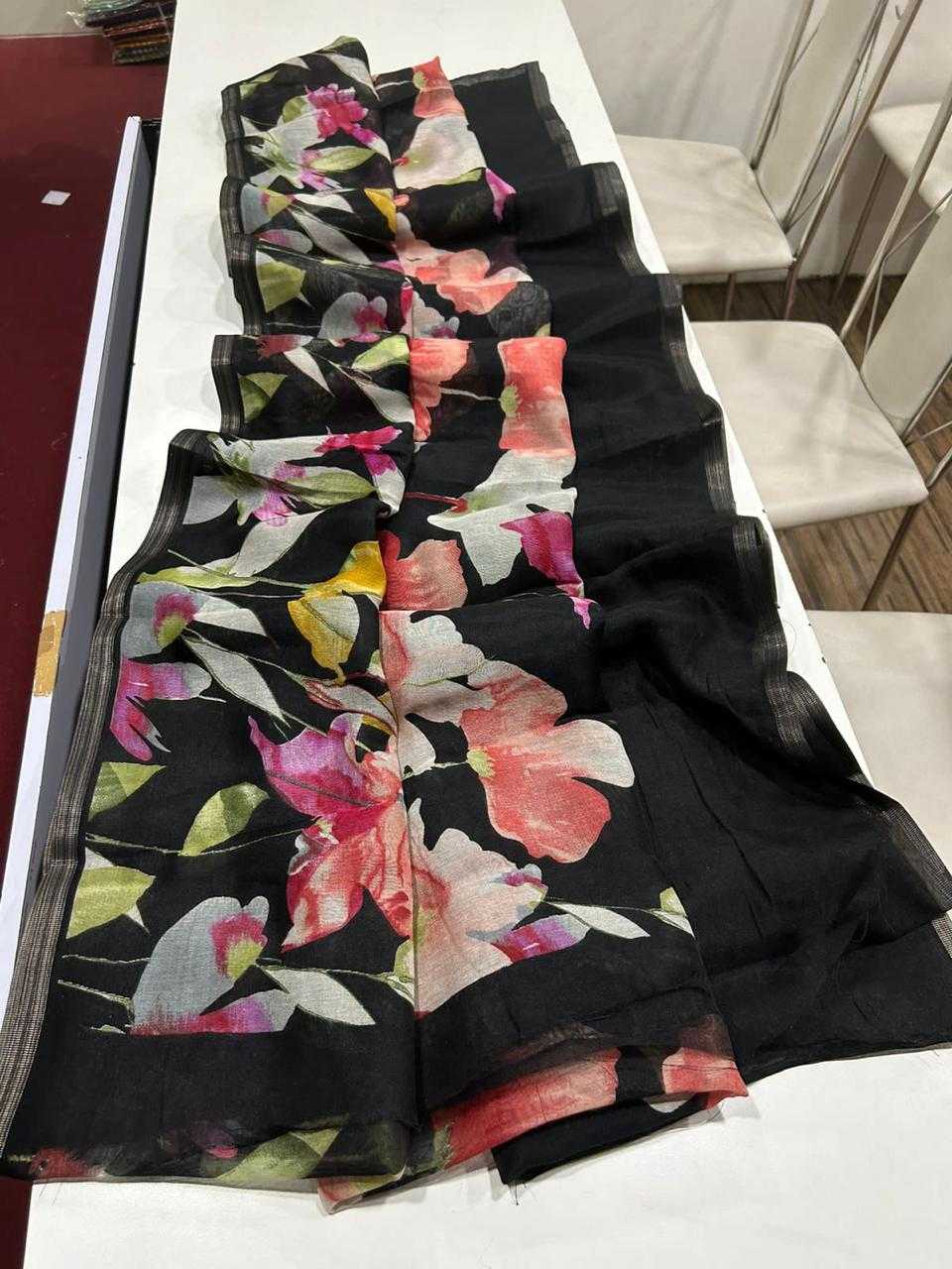 Ynf Linen KESH484 334 Sarees Wedding Collections Festive Collections Wholesale Printed Sarees Linen Sarees Onam Collections Manufacturer