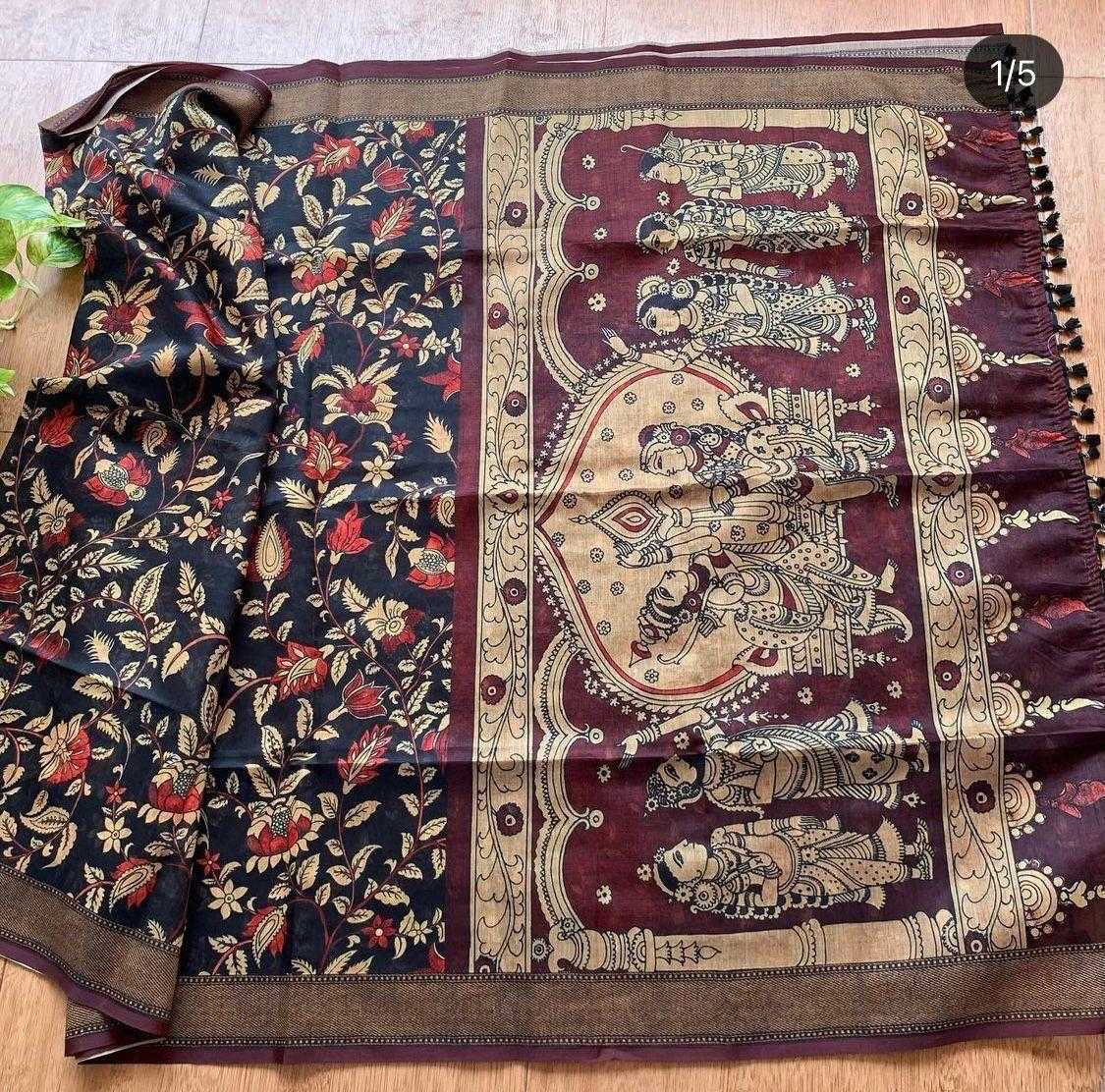 Ynf Linen KESH484 KEYNOTE Sarees Wedding Collections Wholesale Designer Sarees Printed Sarees Kalamkari Sarees Manufacturer
