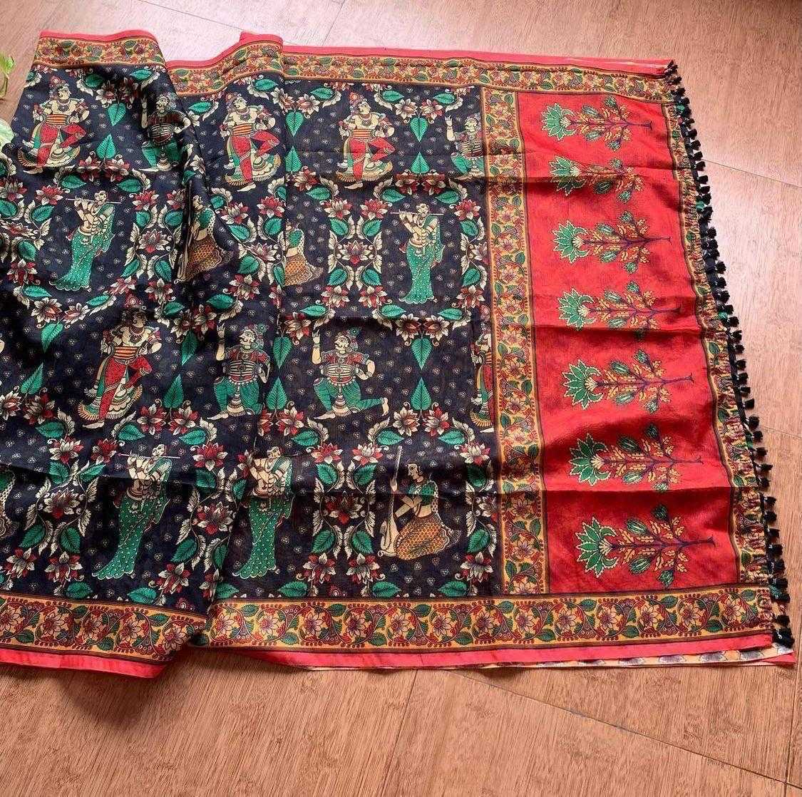 Ynf Linen KESH484 KEYNOTE Sarees Wedding Collections Wholesale Designer Sarees Printed Sarees Kalamkari Sarees Manufacturer