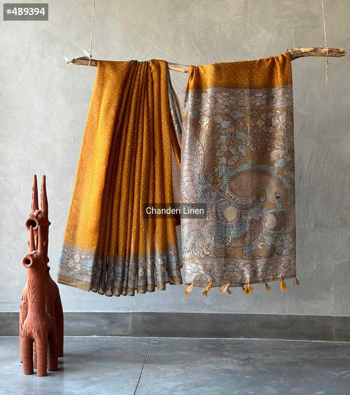 Ynf Linen KESH484 NEVER MISS Sarees Wedding Collections Festive Collections Wholesale Printed Sarees Ajrakh Sarees Linen Sarees Manufacturer