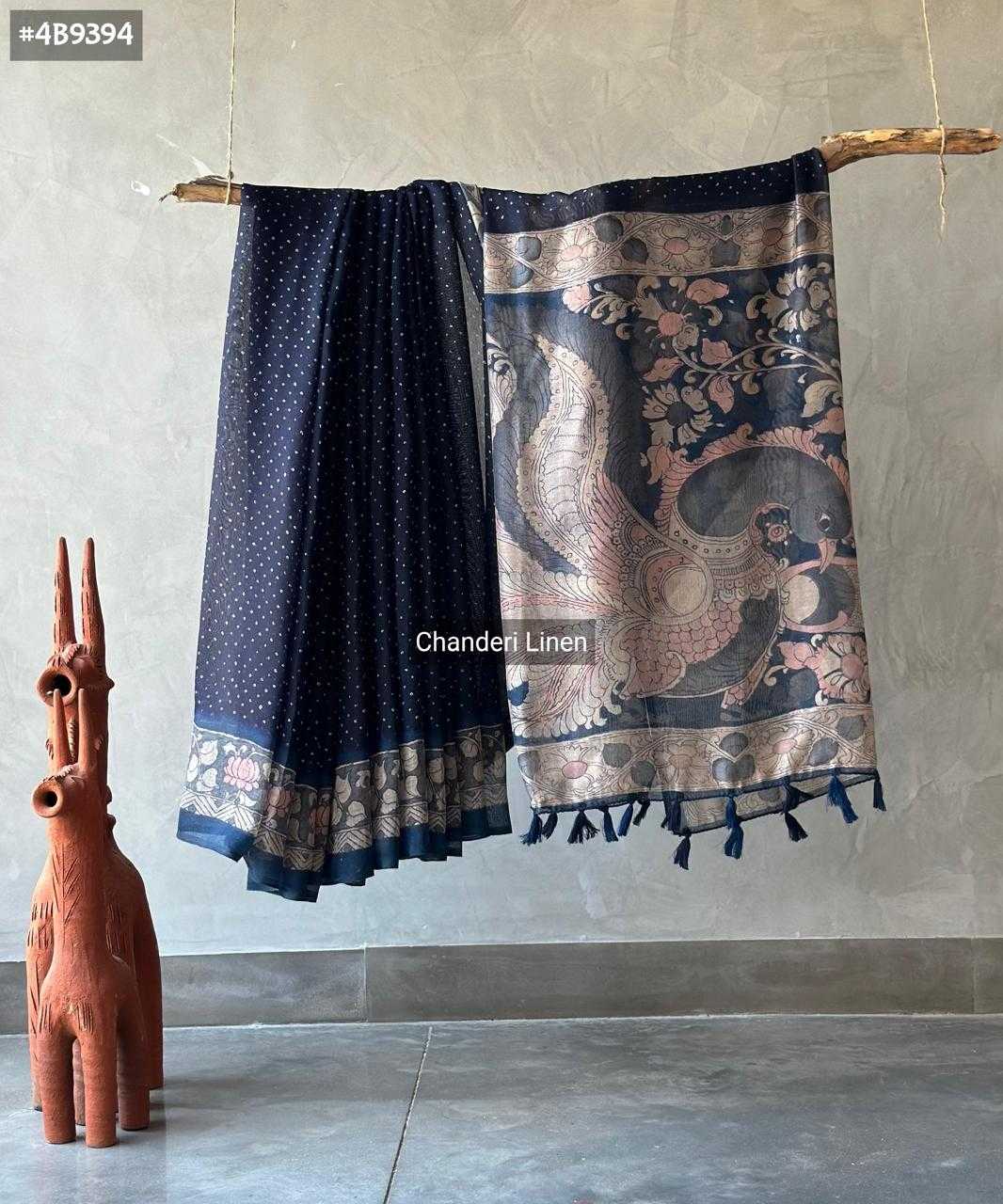 Ynf Linen KESH484 NEVER MISS Sarees Wedding Collections Festive Collections Wholesale Printed Sarees Ajrakh Sarees Linen Sarees Manufacturer