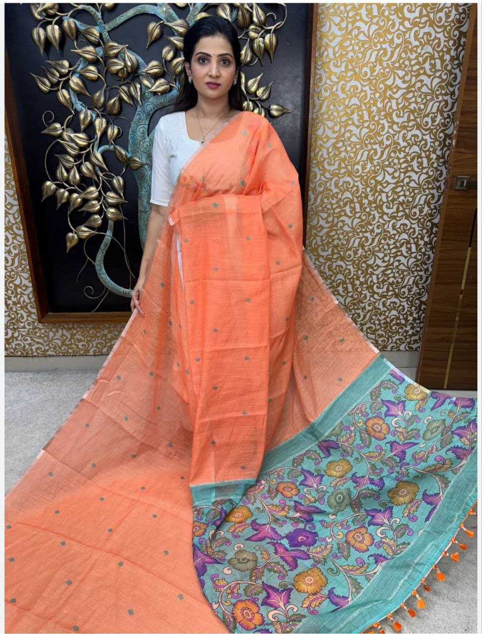 Ynf Linen KESH495 301 Sarees Wedding Collections Festive Collections Wholesale Printed Sarees Linen Sarees Sarees With Blouse Manufacturer