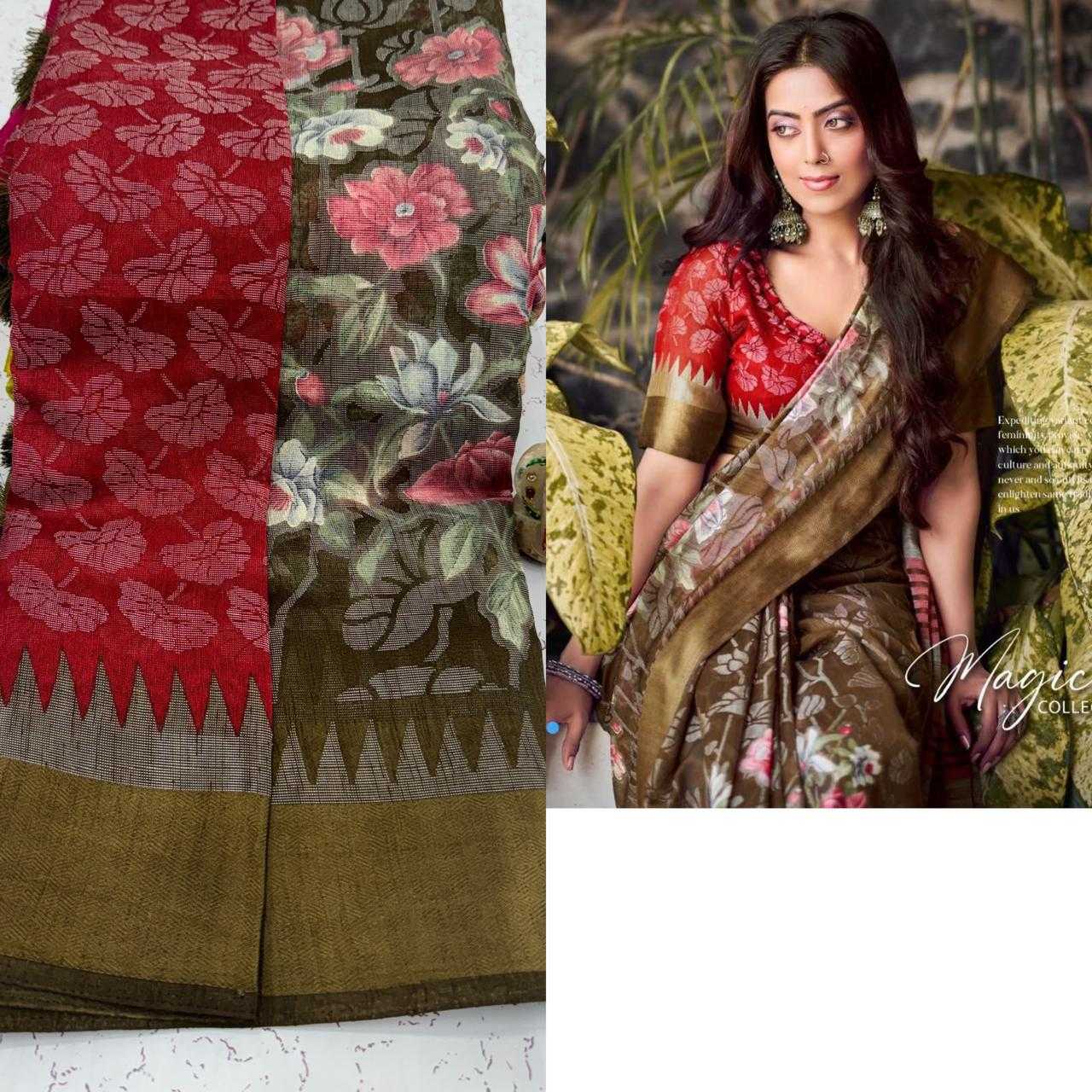 Ynf Linen RIN203 JUTE BRASSO Sarees Wedding Collections Festive Collections Wholesale Designer Sarees Linen Sarees Wedding Outfits Manufacturer