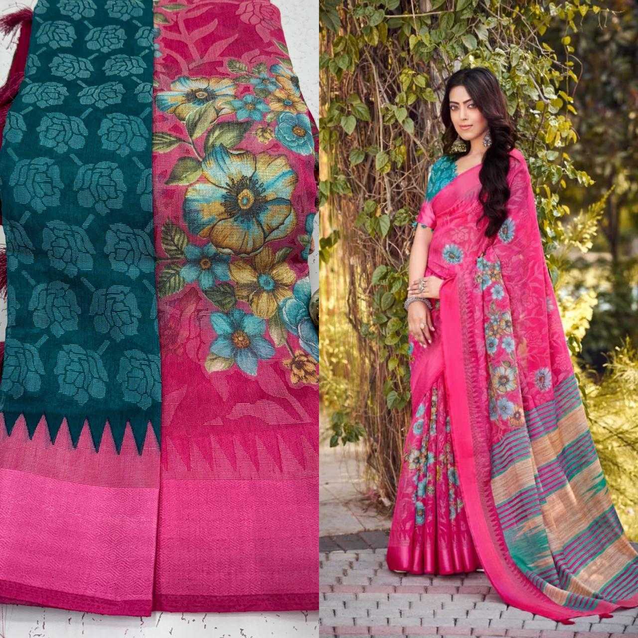 Ynf Linen RIN203 JUTE BRASSO Sarees Wedding Collections Festive Collections Wholesale Designer Sarees Linen Sarees Wedding Outfits Manufacturer