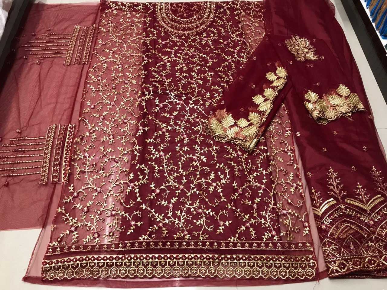 Ynf Net KESH504 15030 Suits & Dresses Wholesale Embroidery Suits Semi Stitched Suits Net Suit Manufacturer