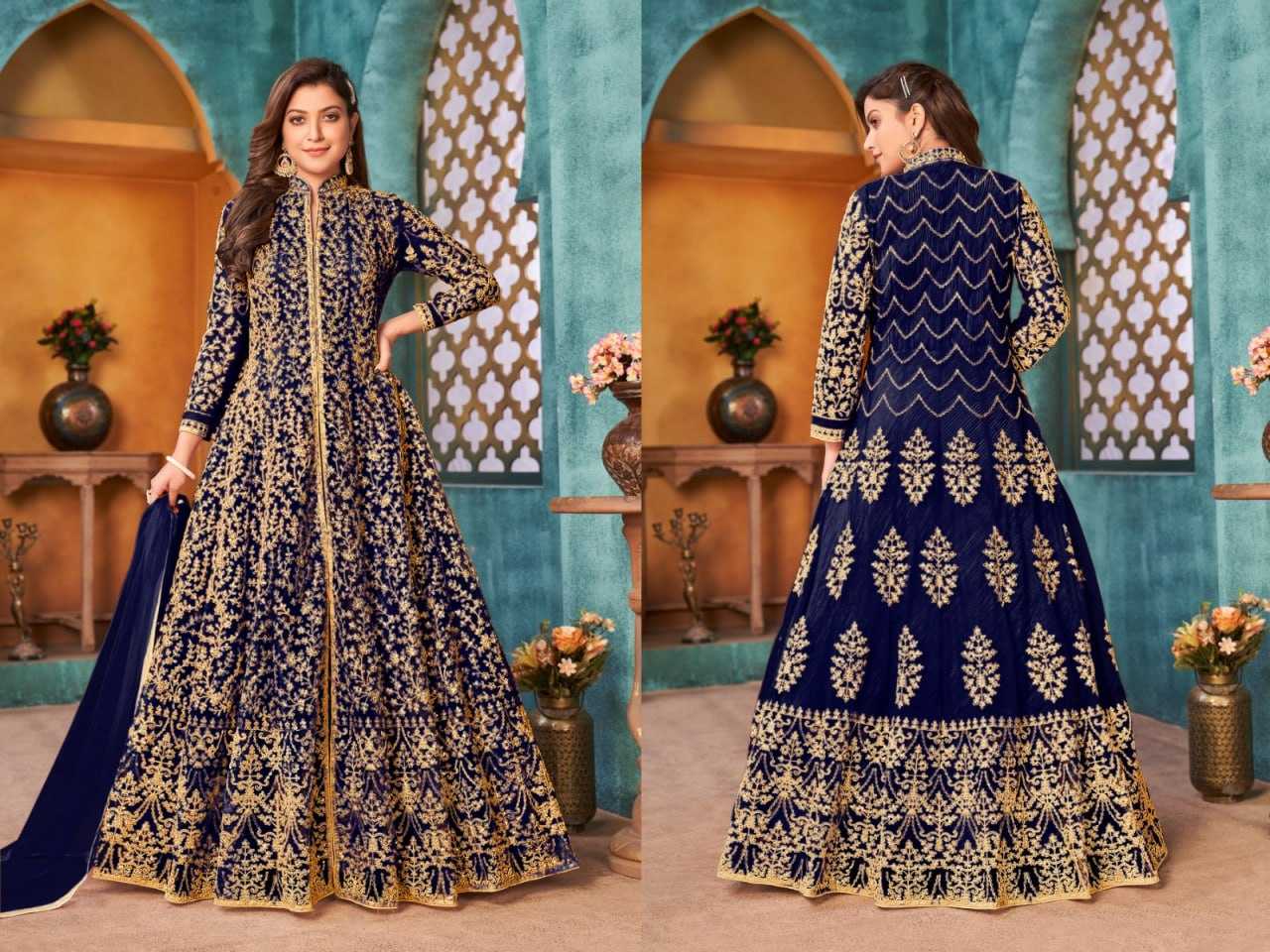 Ynf Net KESH504 3903 Gowns Wedding Collections Festive Collections Wholesale Net Gowns Designer Gowns Sequin Gowns Manufacturer