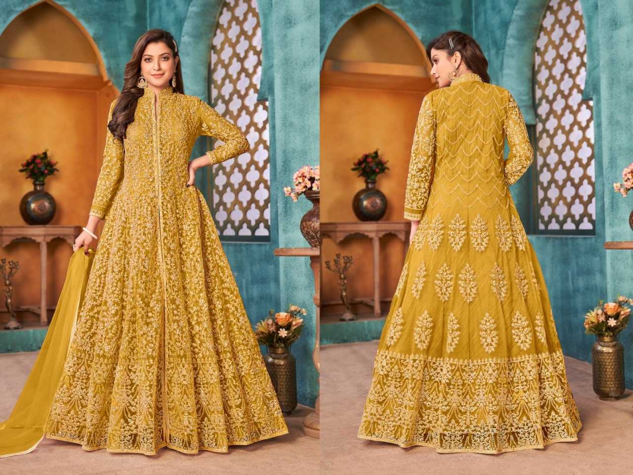 Ynf Net KESH504 3903 Gowns Wedding Collections Festive Collections Wholesale Net Gowns Designer Gowns Sequin Gowns Manufacturer