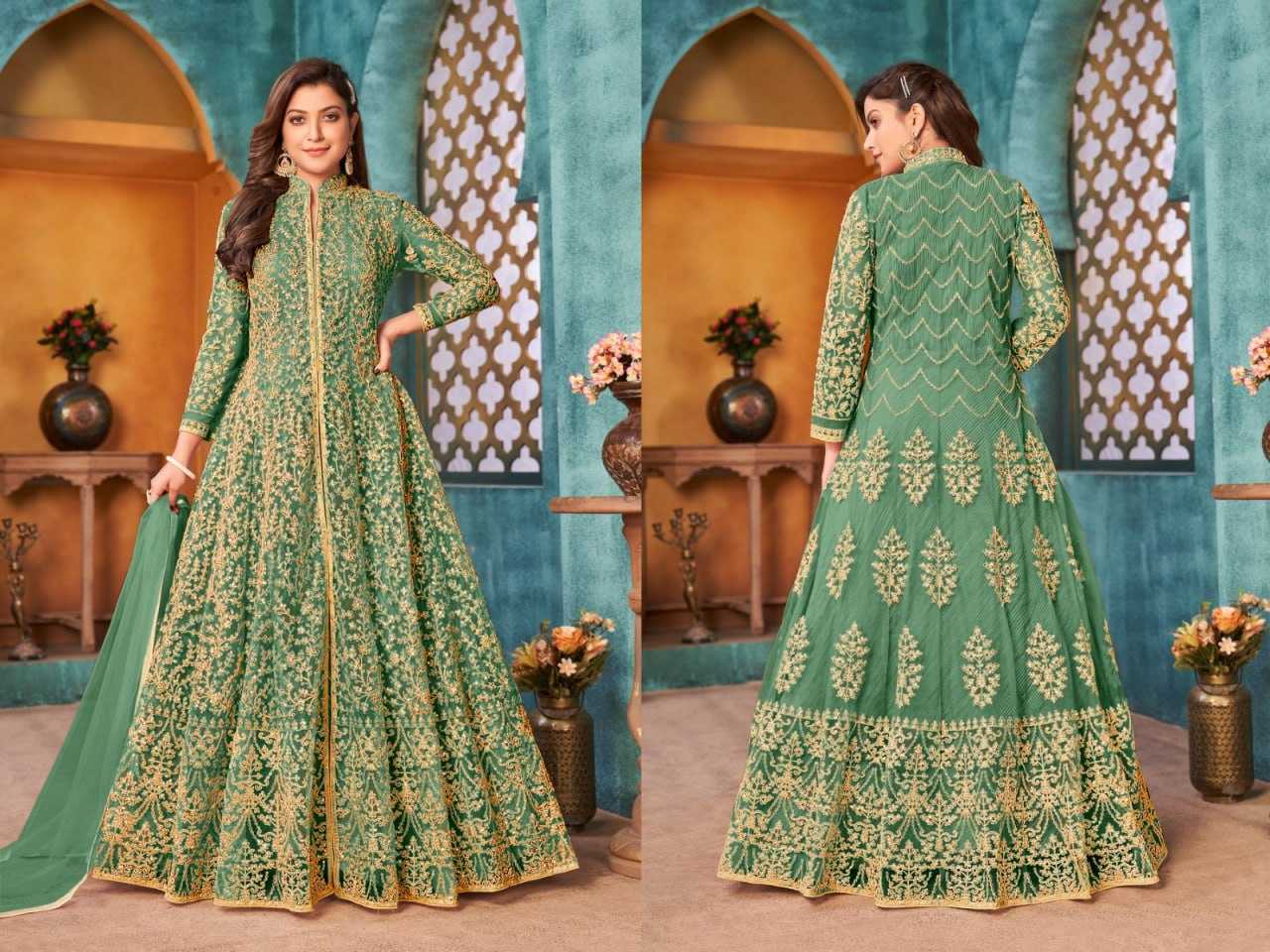 Ynf Net KESH504 3903 Gowns Wedding Collections Festive Collections Wholesale Net Gowns Designer Gowns Sequin Gowns Manufacturer