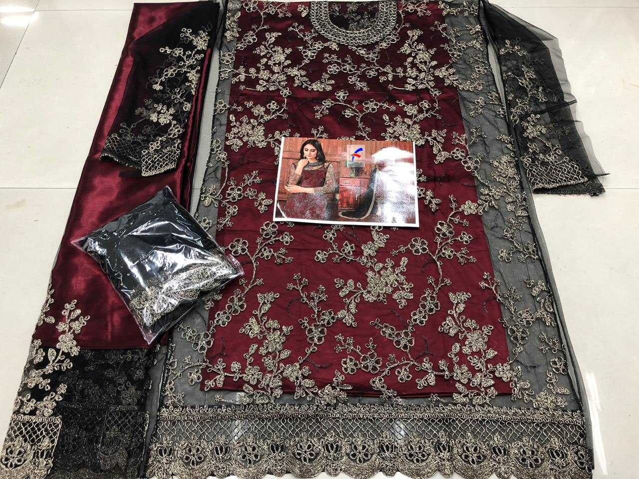 Ynf Net KESH504 4575 Suits & Dresses Wholesale Embroidery Suits Net Suit Semi-Stitched Suits Manufacturer